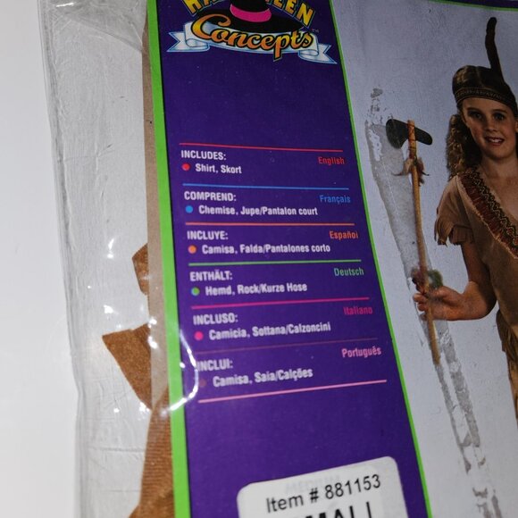 Native American Indian Girl Halloween Costume Girls Small Sz 4-6 (for 3-4 Years) - Picture 2 of 14